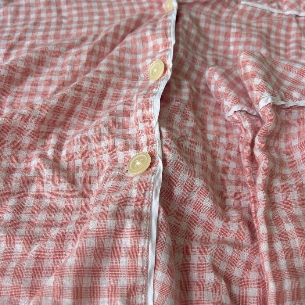 Madewell 100% Cotton Pink Gingham Pajama Set Natural Breathable Size Small - Picture 4 of 7